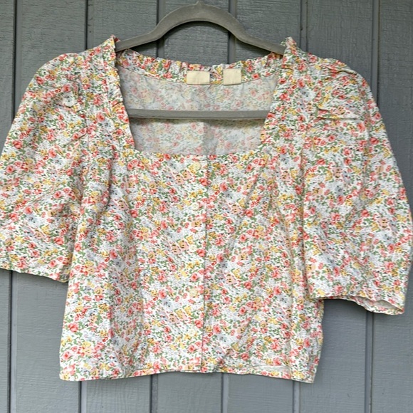 NWOT Levis Square Neck Floral Top M - Picture 1 of 5